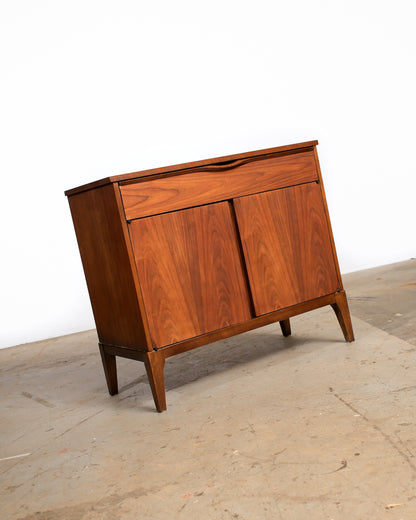 MCM Dark Walnut Cabinet / Vinyl Holder by KF (Restored)