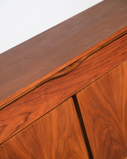 MCM Restored Dark Walnut Credenza by KF
