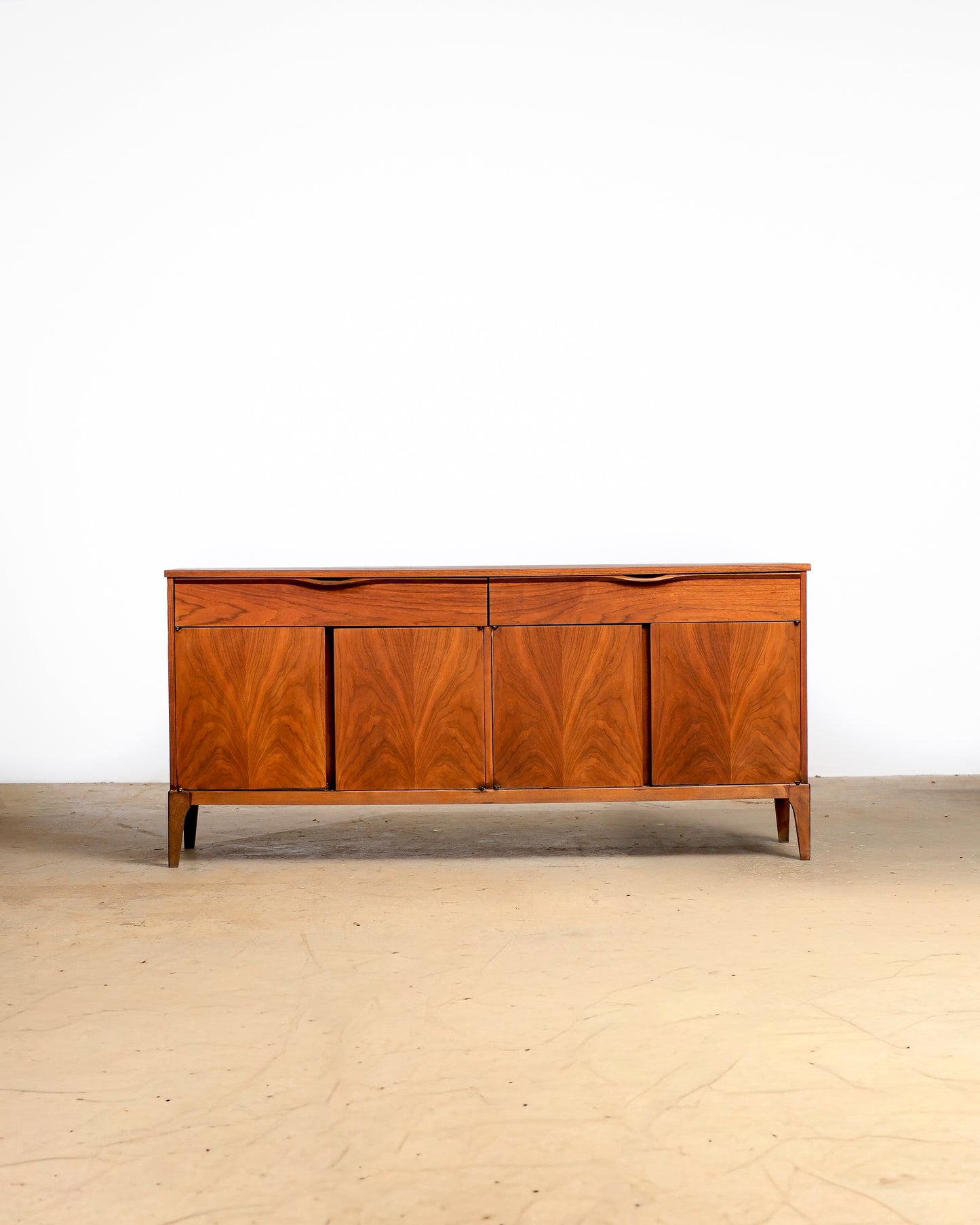 MCM Restored Dark Walnut Credenza by KF