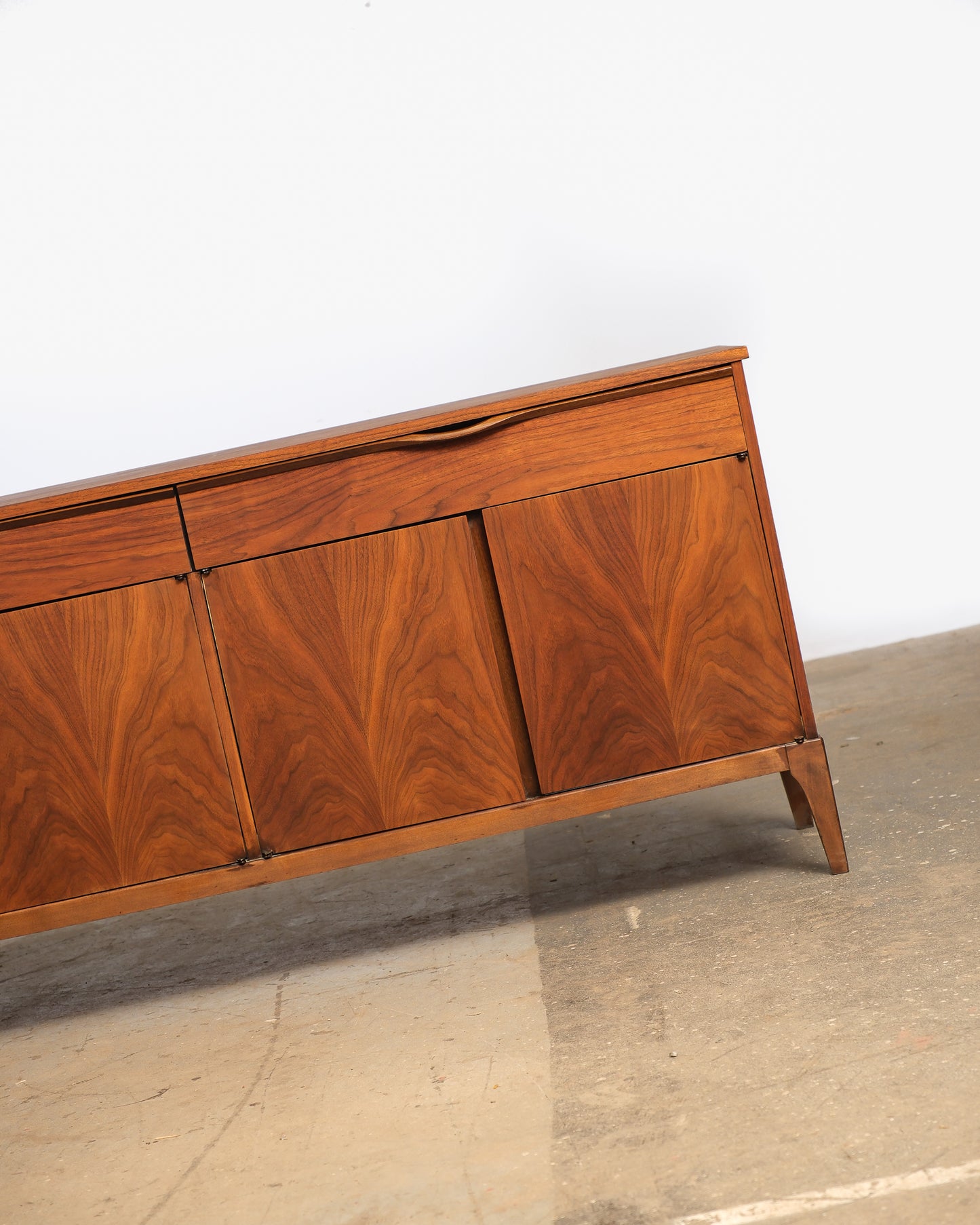 MCM Restored Dark Walnut Credenza by KF