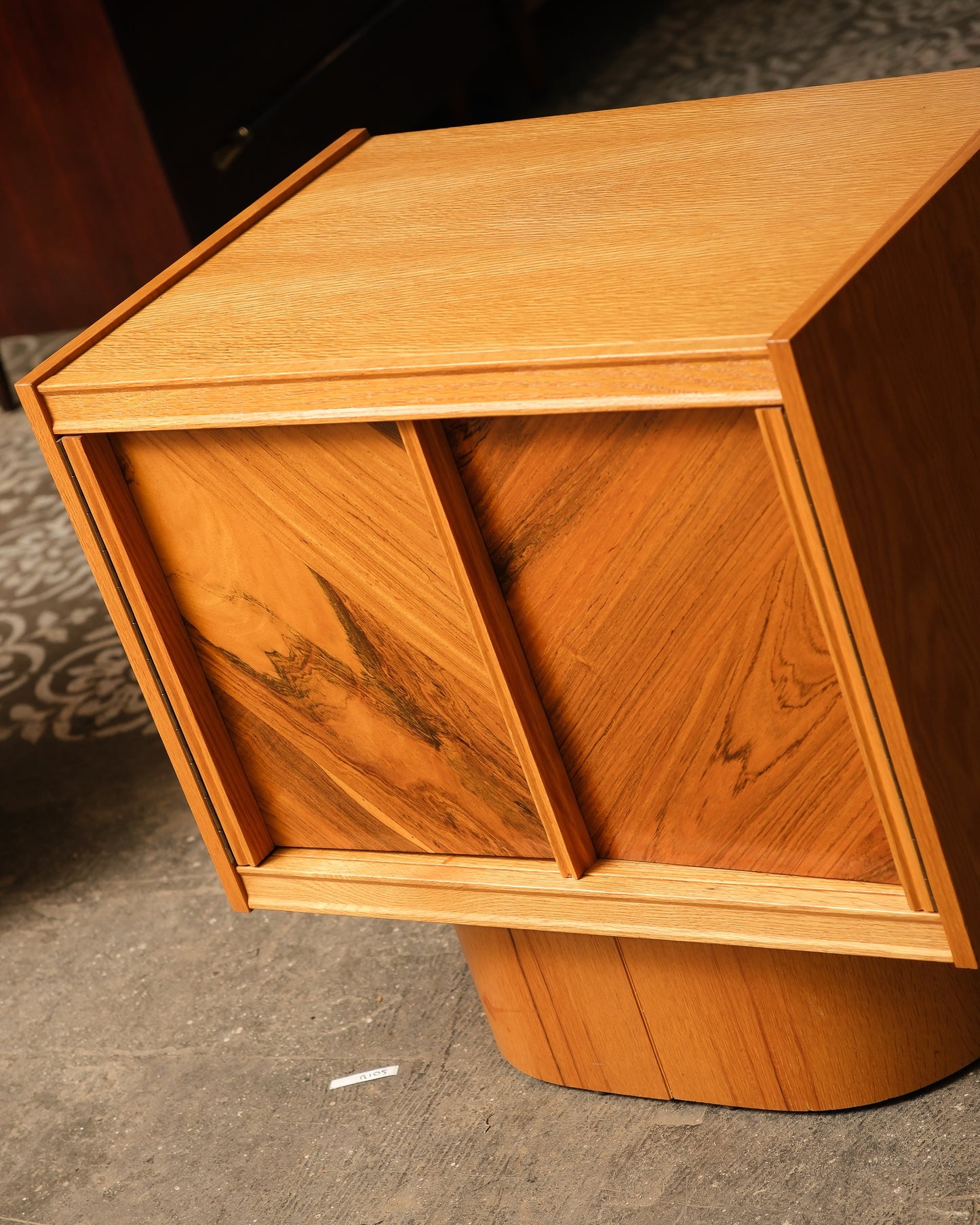 MCM Brutalist Oak and Rosewood Nightstands by Tobago