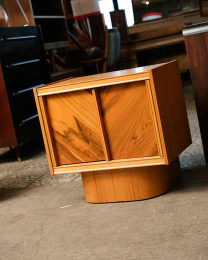 MCM Brutalist Oak and Rosewood Nightstands by Tobago
