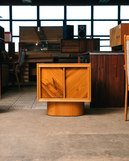 MCM Brutalist Oak and Rosewood Nightstands by Tobago