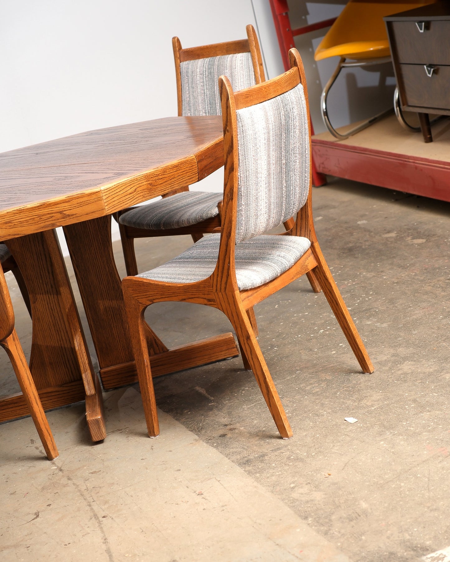 MCM Oak Dining Table Set by Nordic Furniture