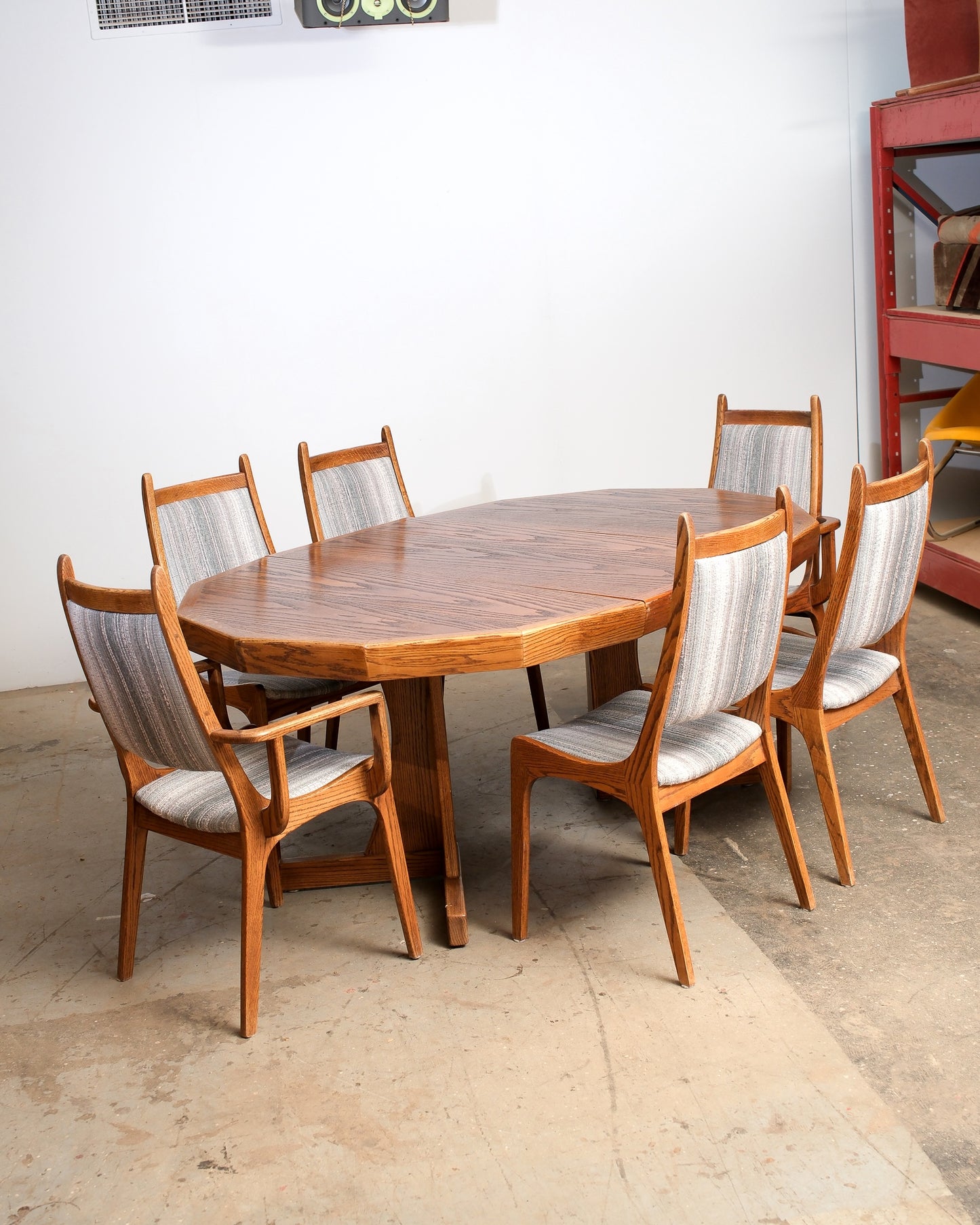 MCM Oak Dining Table Set by Nordic Furniture