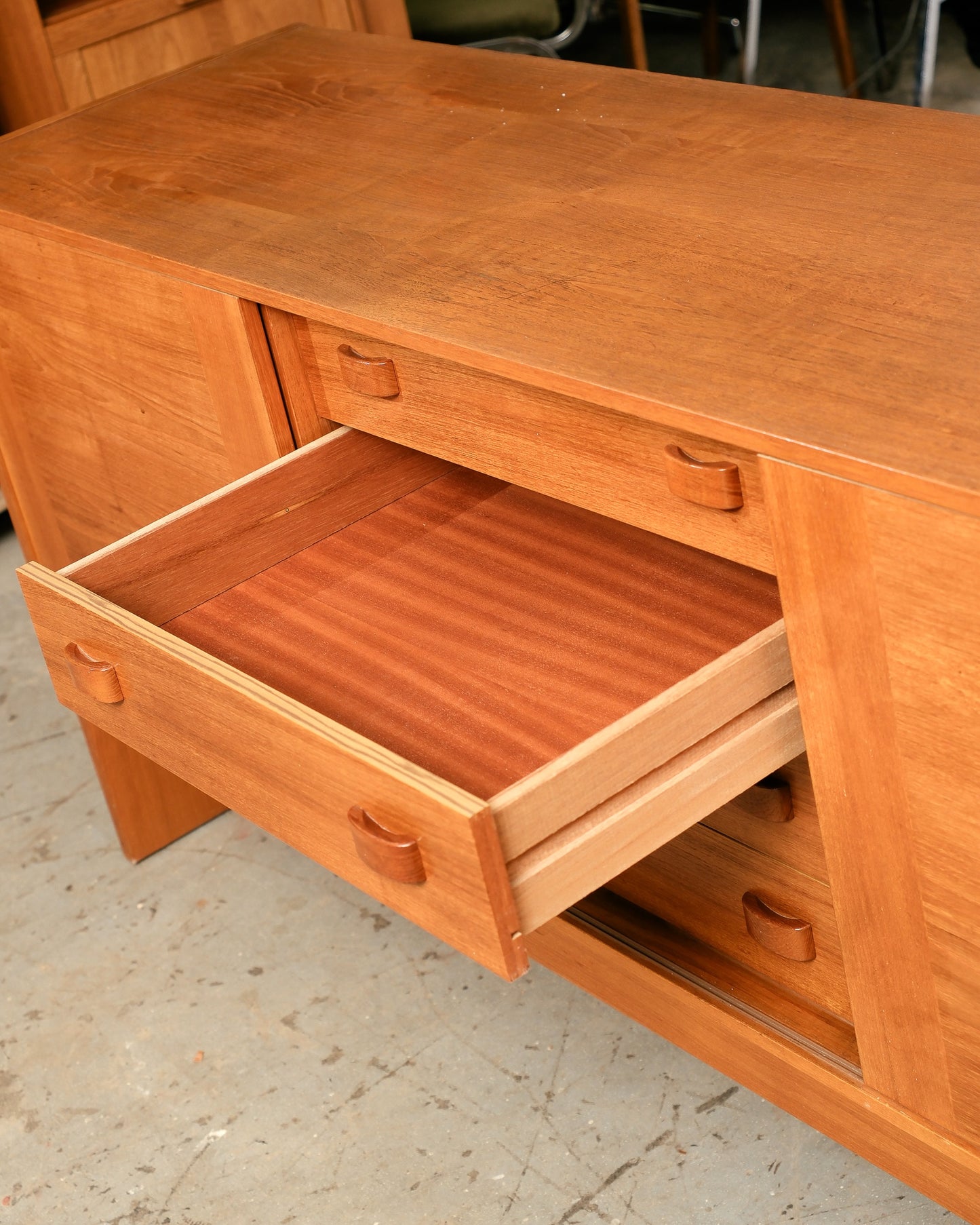 MCM Teak Danish Credenza by Domino Møbler