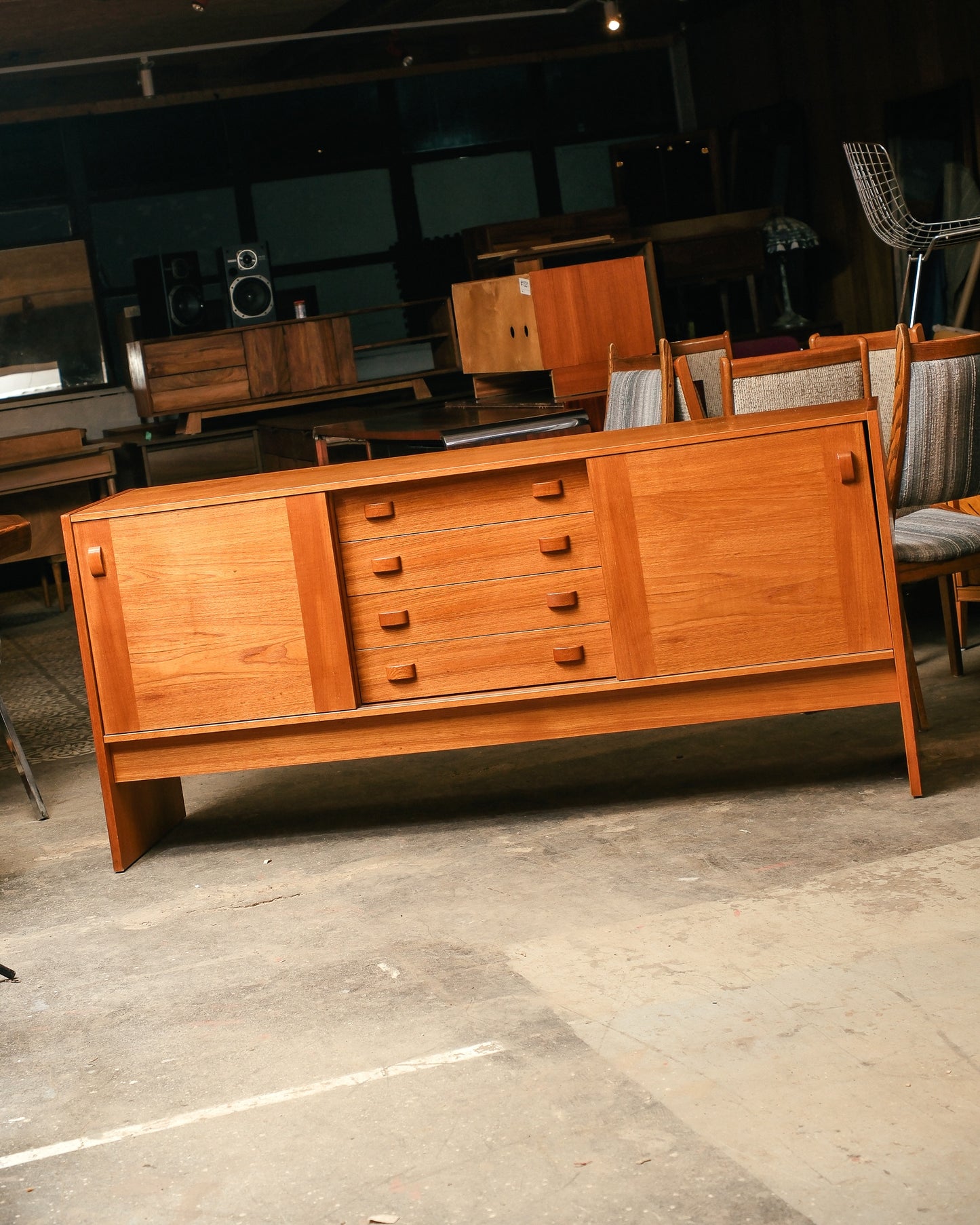 MCM Teak Danish Credenza by Domino Møbler