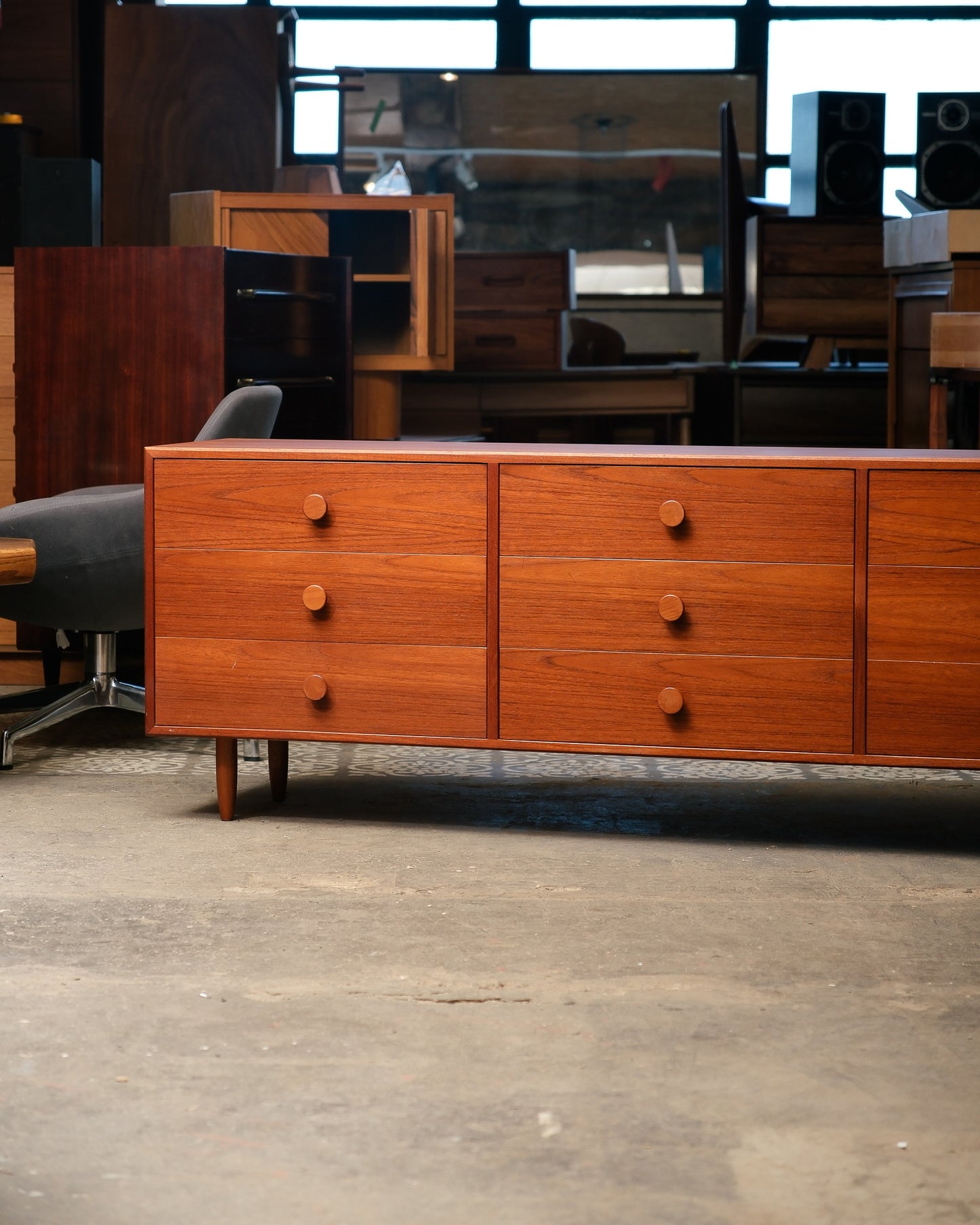 MCM Teak 9-Drawer Dresser