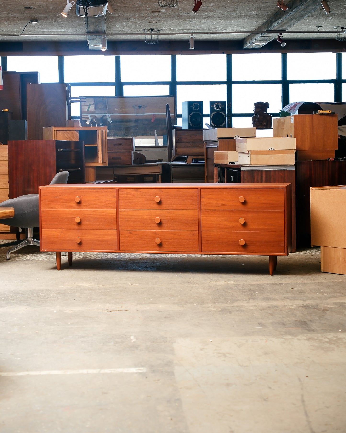 MCM Teak 9-Drawer Dresser