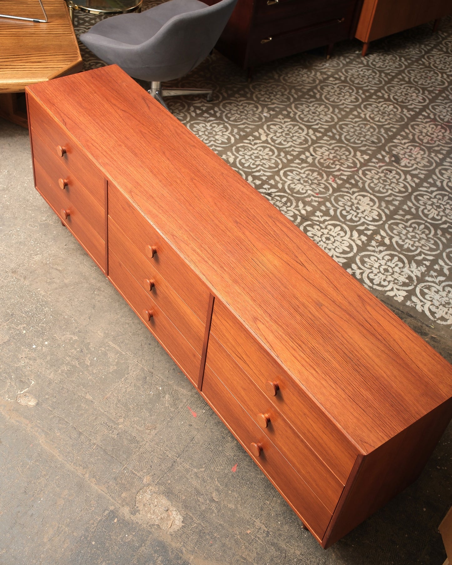 MCM Teak 9-Drawer Dresser