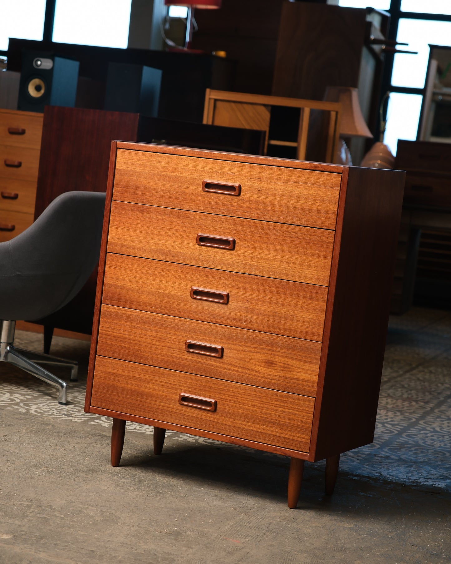MCM Teak Tallboy Dresser