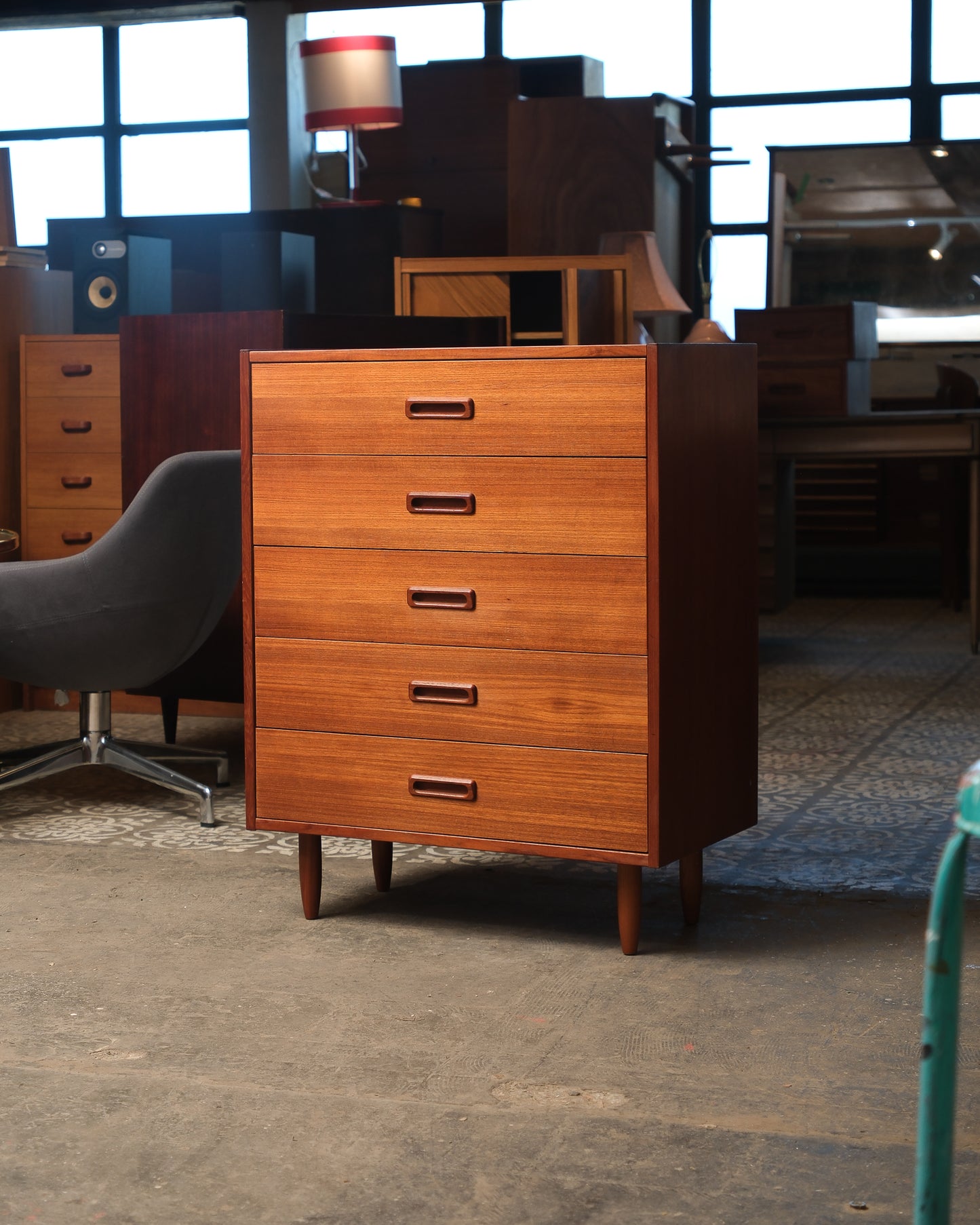 MCM Teak Tallboy Dresser
