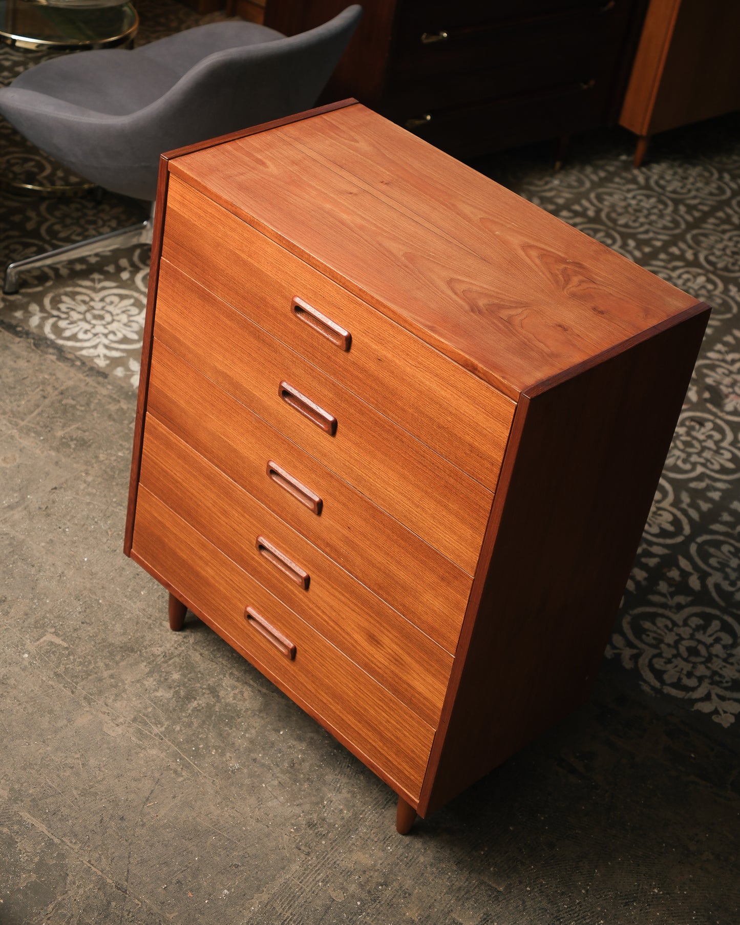 MCM Teak Tallboy Dresser