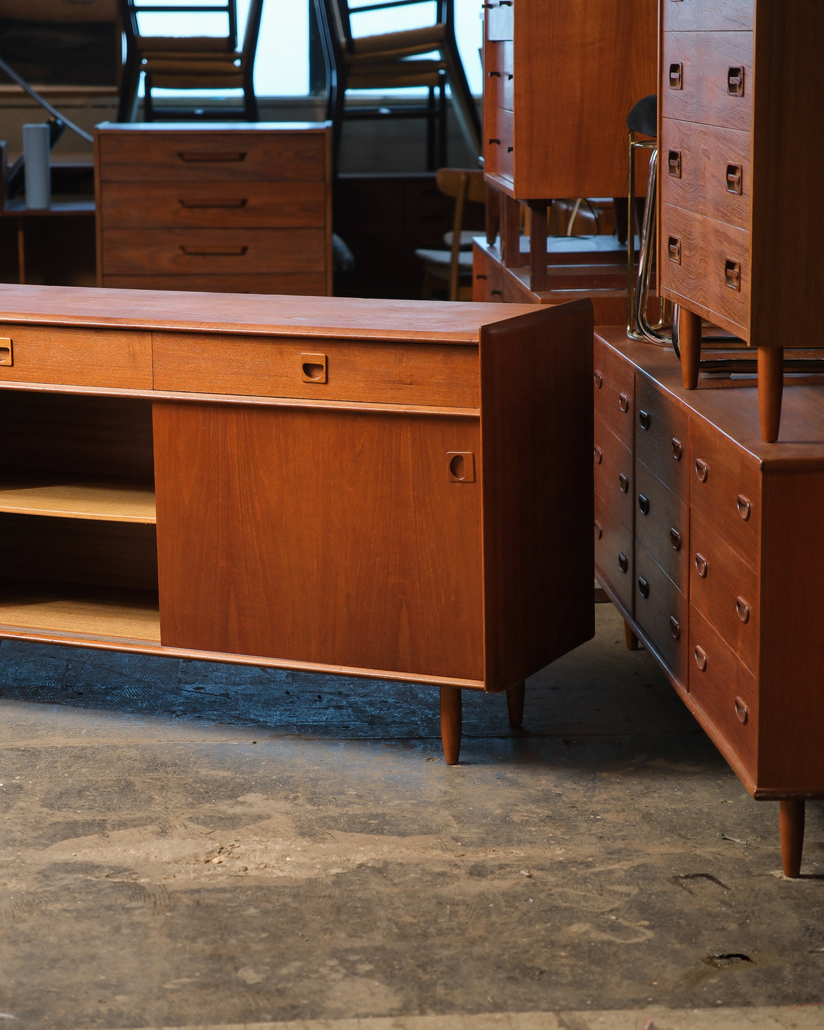 Mid-Century Modern Teak Wide Sideboard