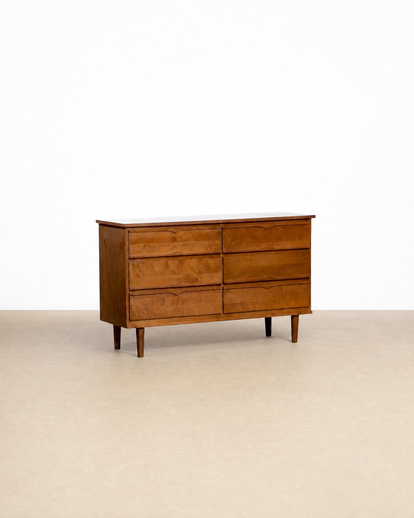 MCM Walnut Style 6-Drawer Dresser