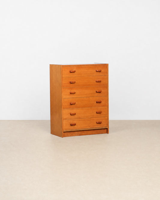 MCM Danish Teak Tallboy Dresser