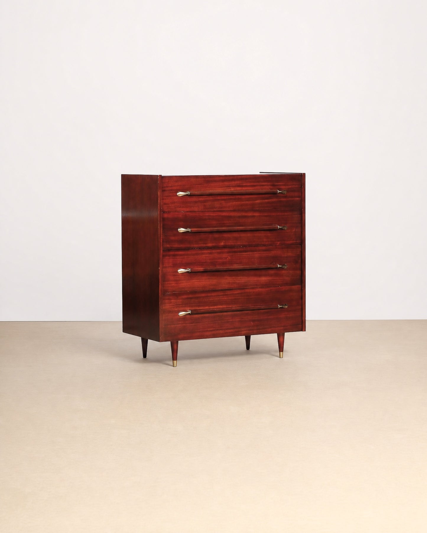 MCM Mahogany Tallboy Dresser by Pepplers