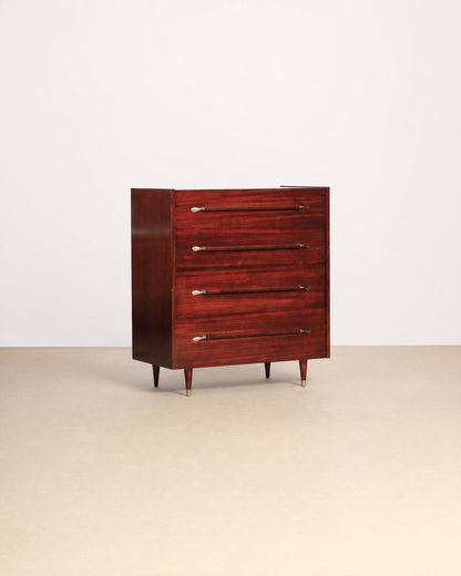 MCM Mahogany Tallboy Dresser by Pepplers