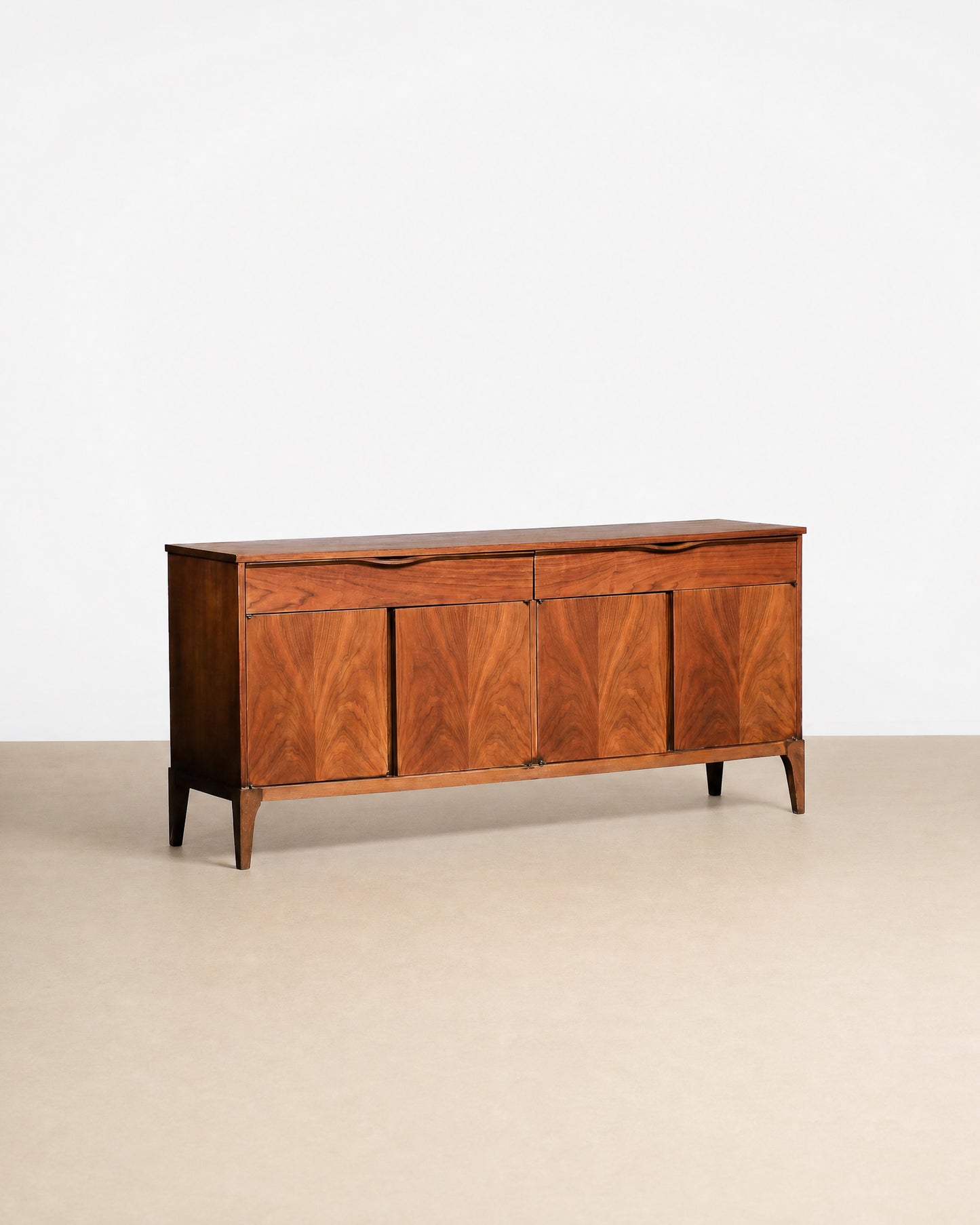 MCM Restored Dark Walnut Credenza by KF