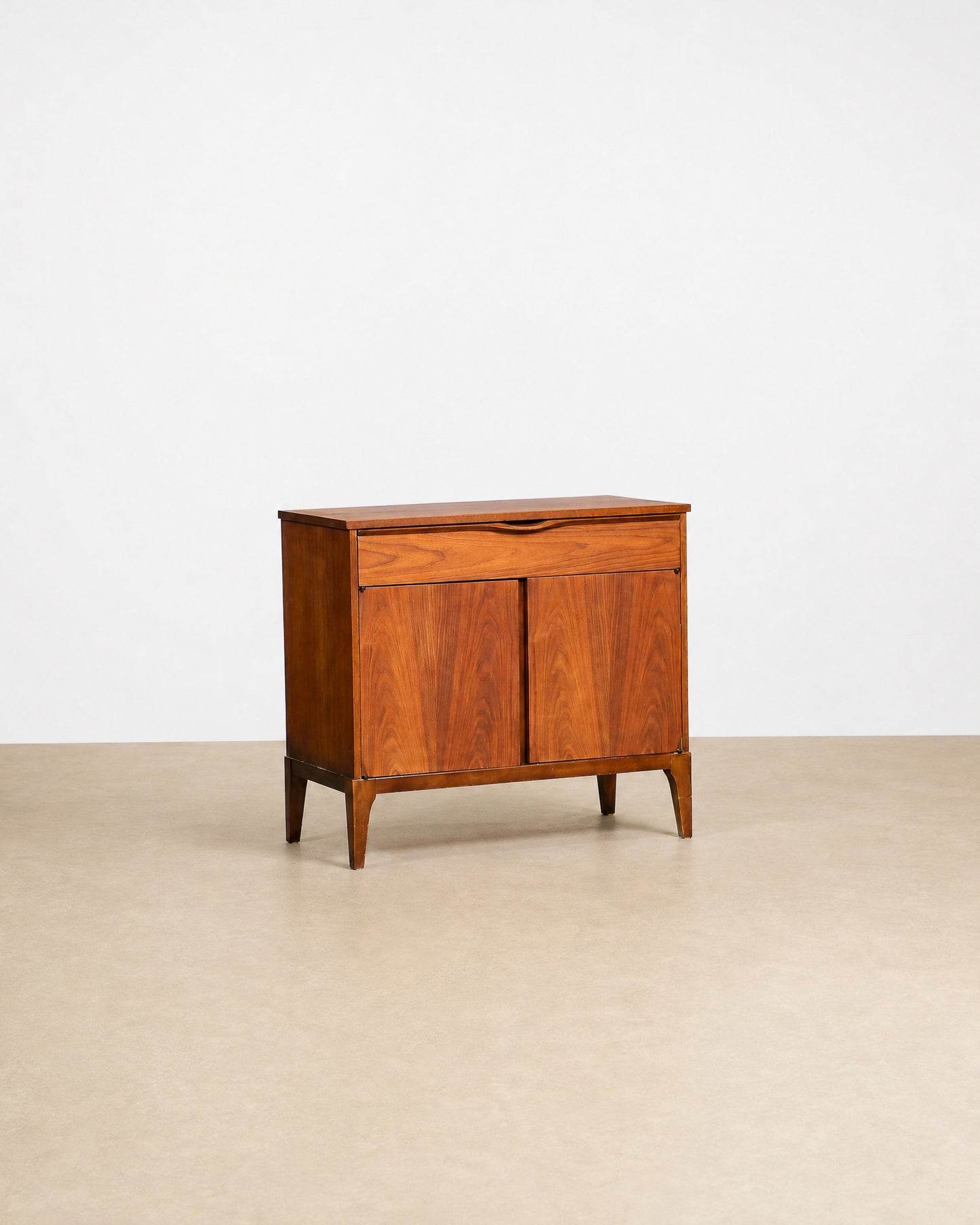 MCM Dark Walnut Cabinet / Vinyl Holder by KF (Restored)