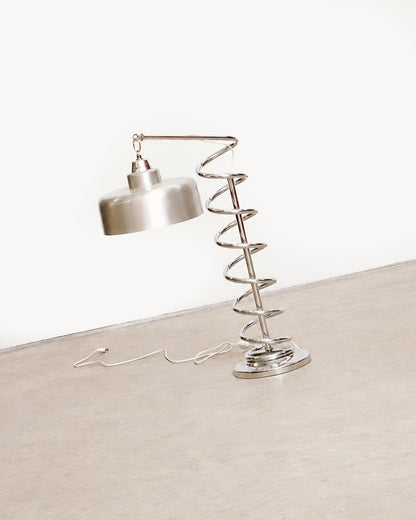 Vintage Space Age Chrome Spiral Table Lamp