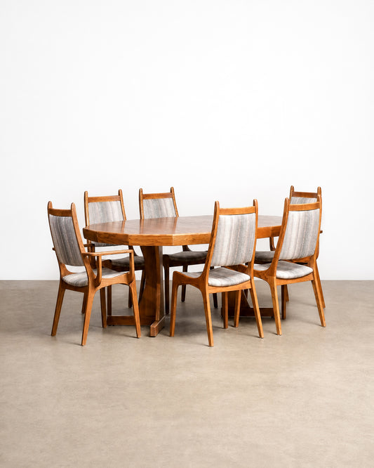 MCM Oak Dining Table Set by Nordic Furniture