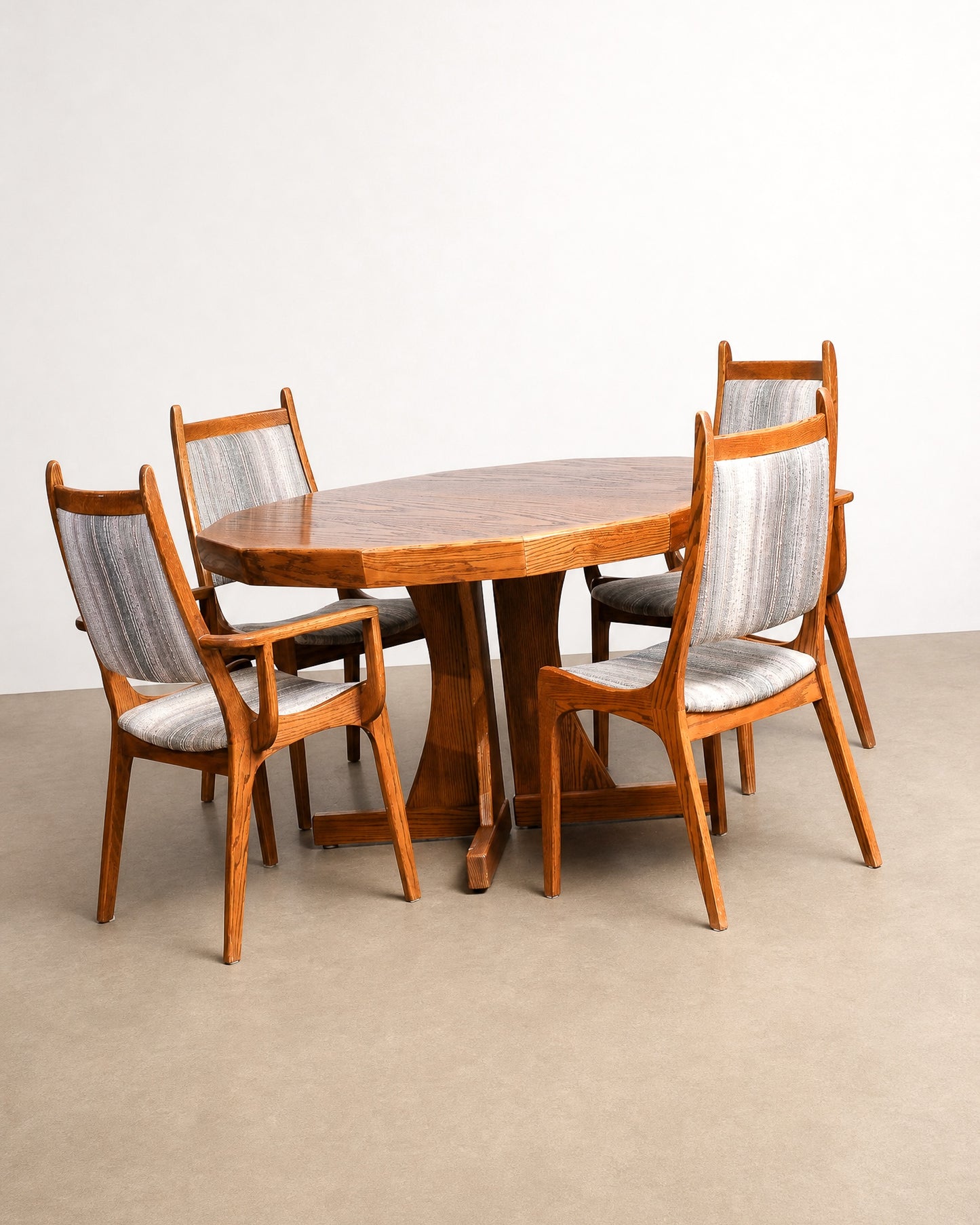 MCM Oak Dining Table Set by Nordic Furniture