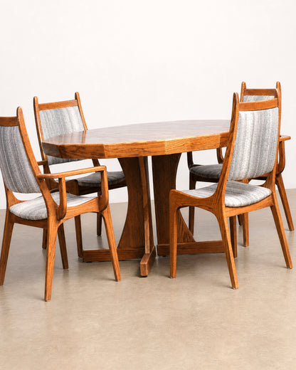 MCM Oak Dining Table Set by Nordic Furniture