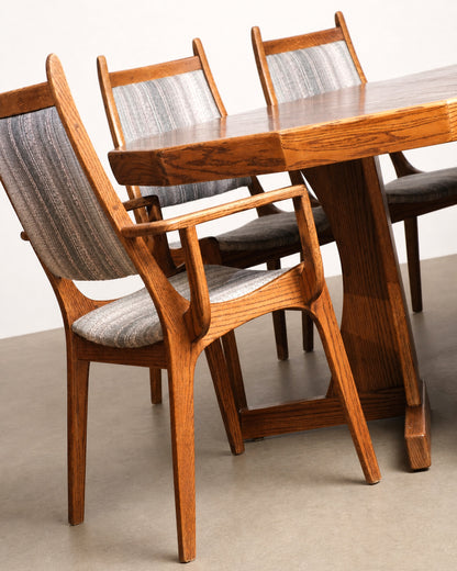 MCM Oak Dining Table Set by Nordic Furniture