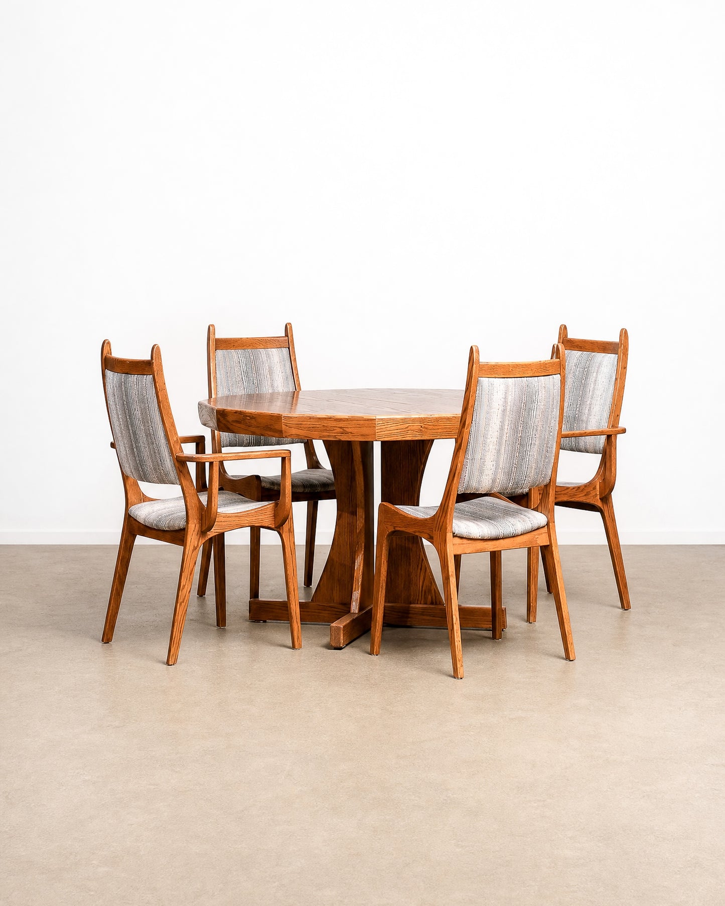 MCM Oak Dining Table Set by Nordic Furniture