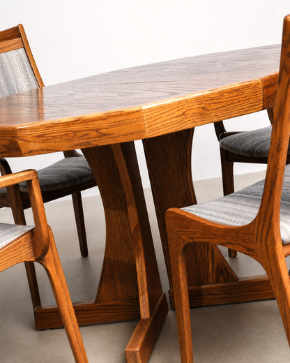 MCM Oak Dining Table Set by Nordic Furniture