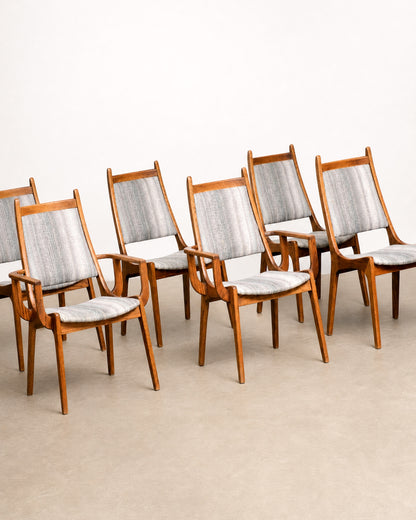 MCM Oak Dining Table Set by Nordic Furniture