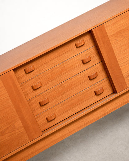 MCM Teak Danish Credenza by Domino Møbler