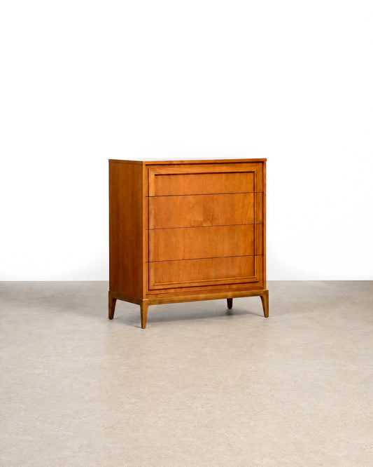 MCM Walnut Tallboy Dresser (1960s)