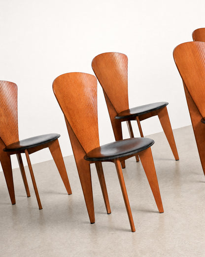 Italian Calligaris Postmodern Dining Chairs (1980s)