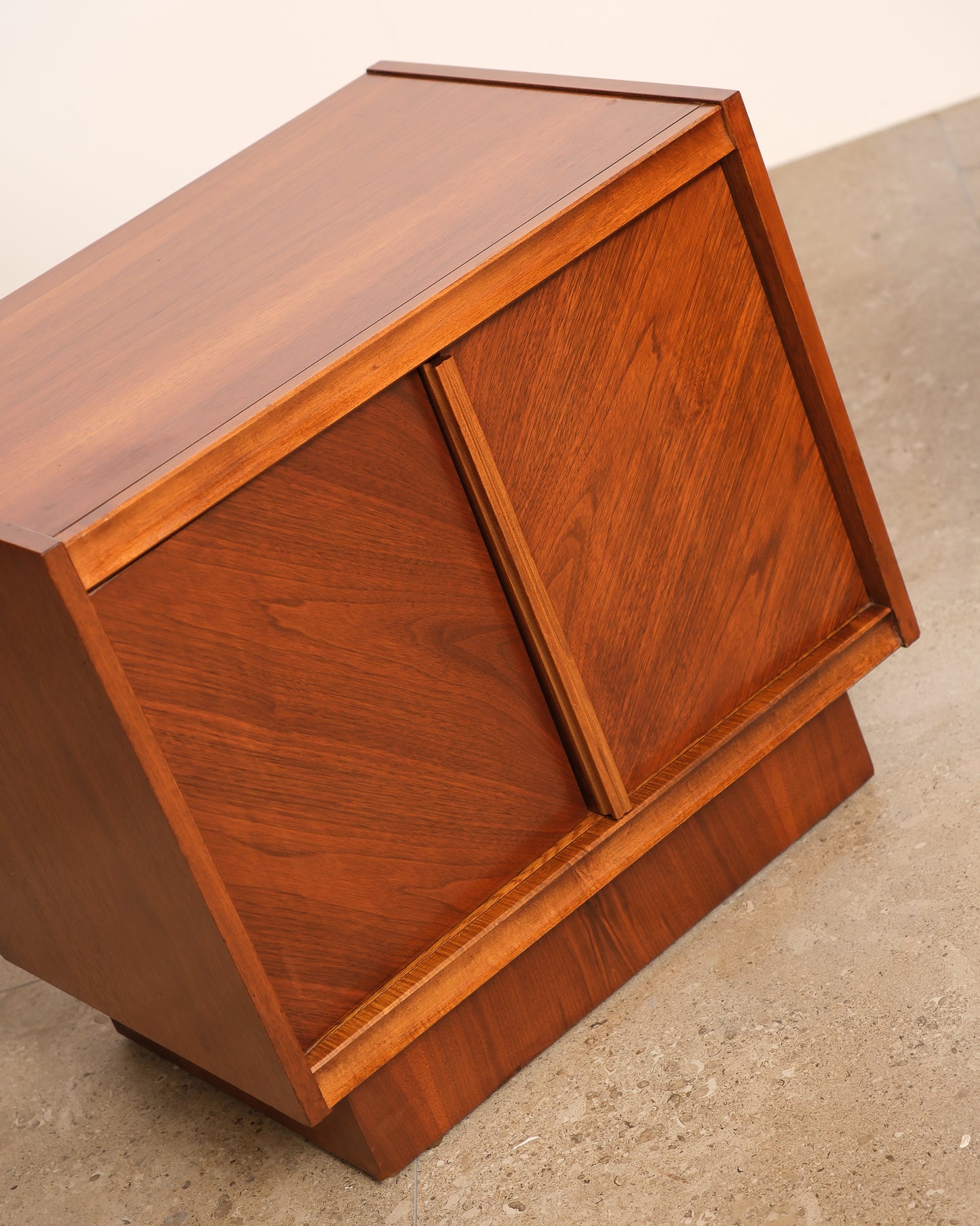 MCM Brutalist Dark Walnut Nightstand Set