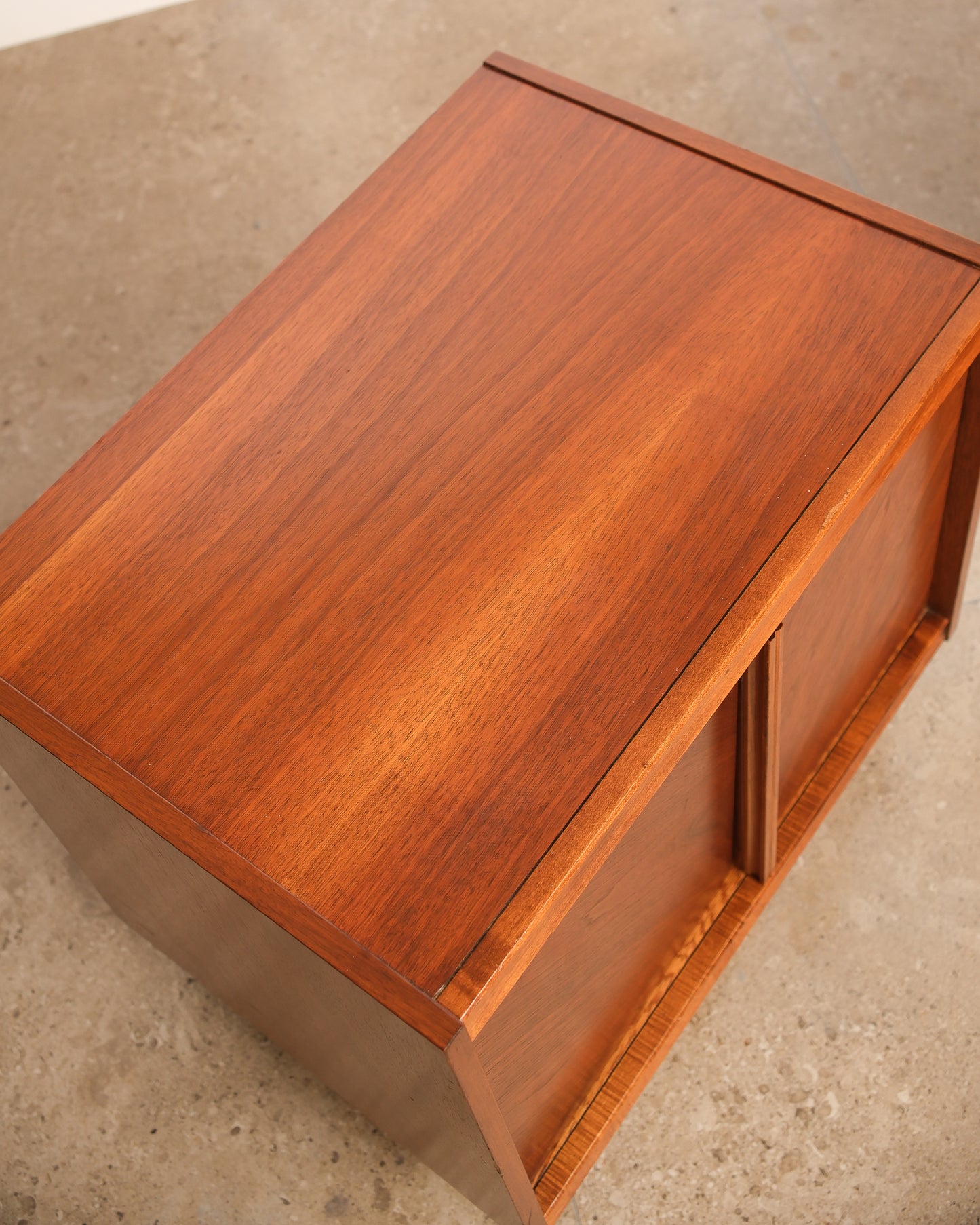 MCM Brutalist Dark Walnut Nightstand Set