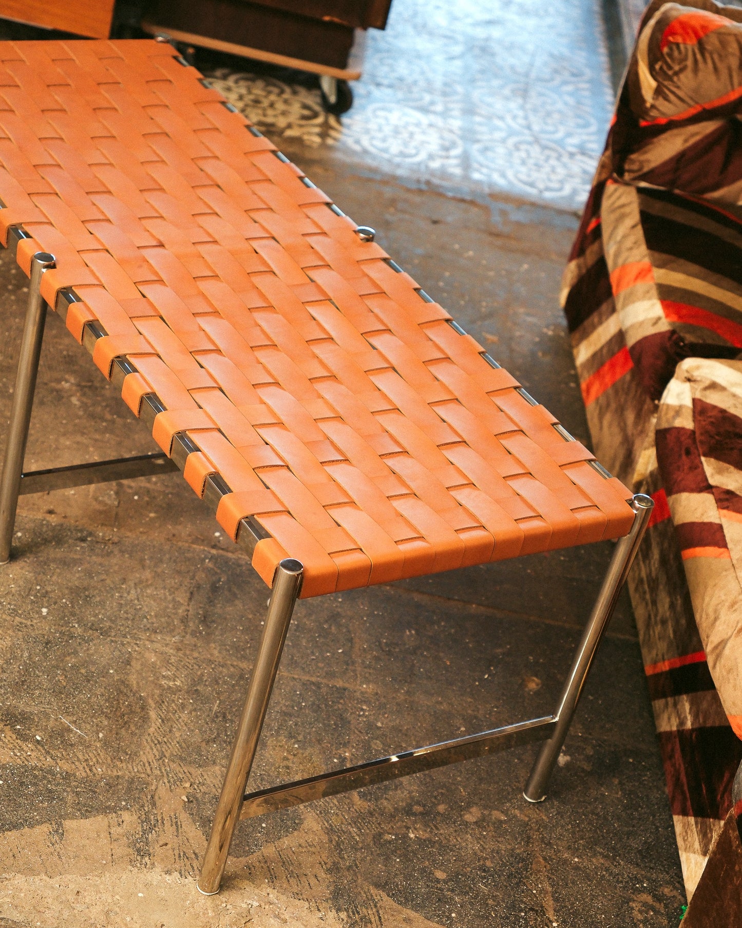 Chestnut Leather Kennedy Bench By United Strangers