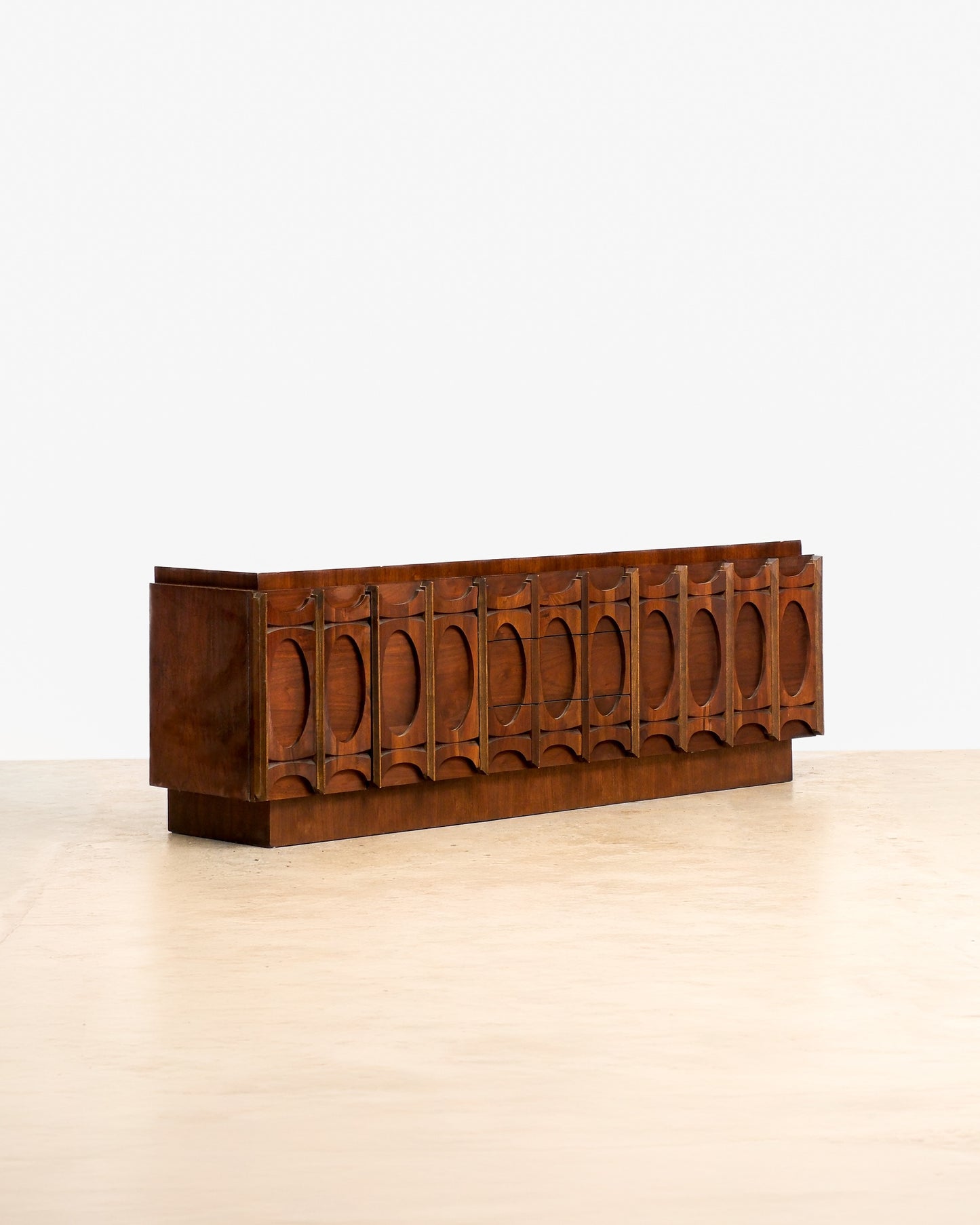 MCM Brutalist Dark Walnut Sideboard