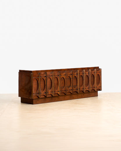 MCM Brutalist Dark Walnut Sideboard