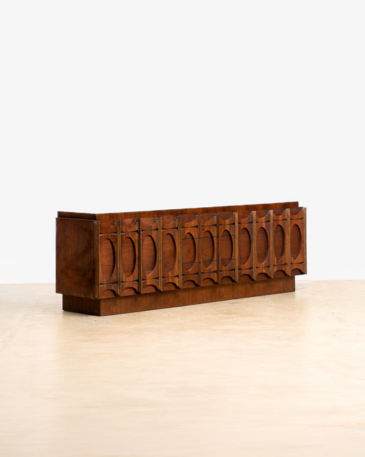 MCM Brutalist Dark Walnut Sideboard