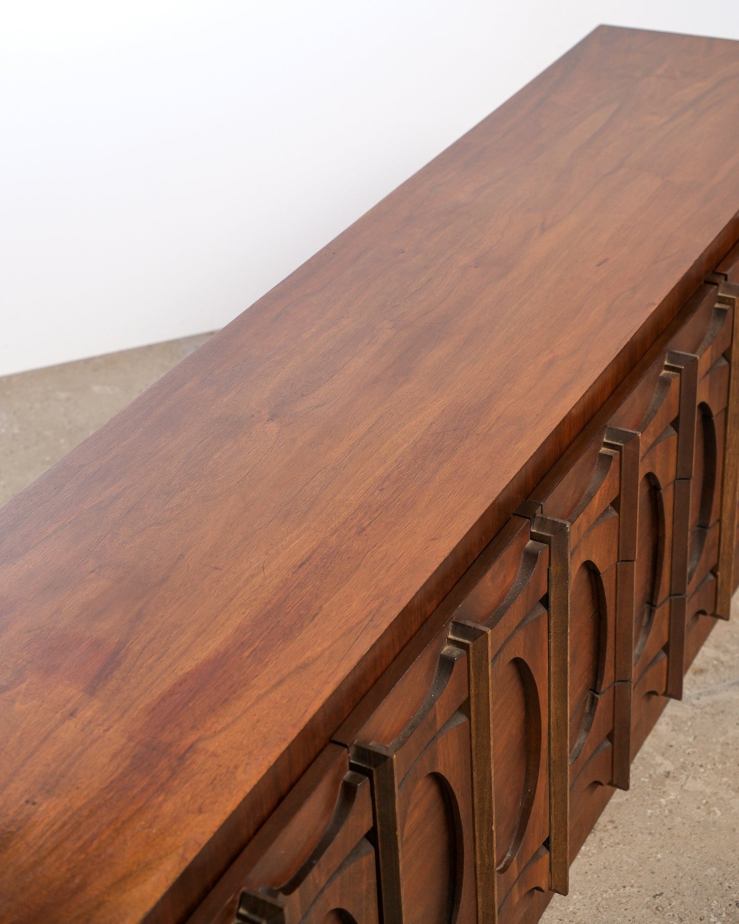 MCM Brutalist Dark Walnut Sideboard