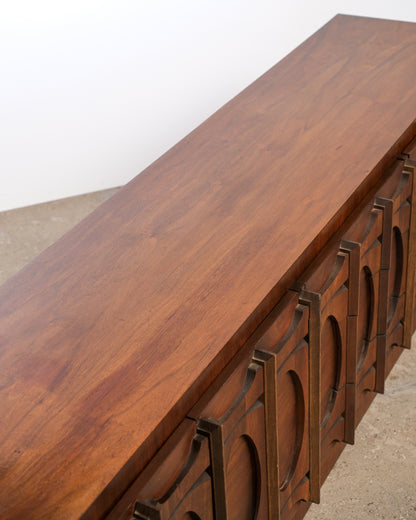 MCM Brutalist Dark Walnut Sideboard