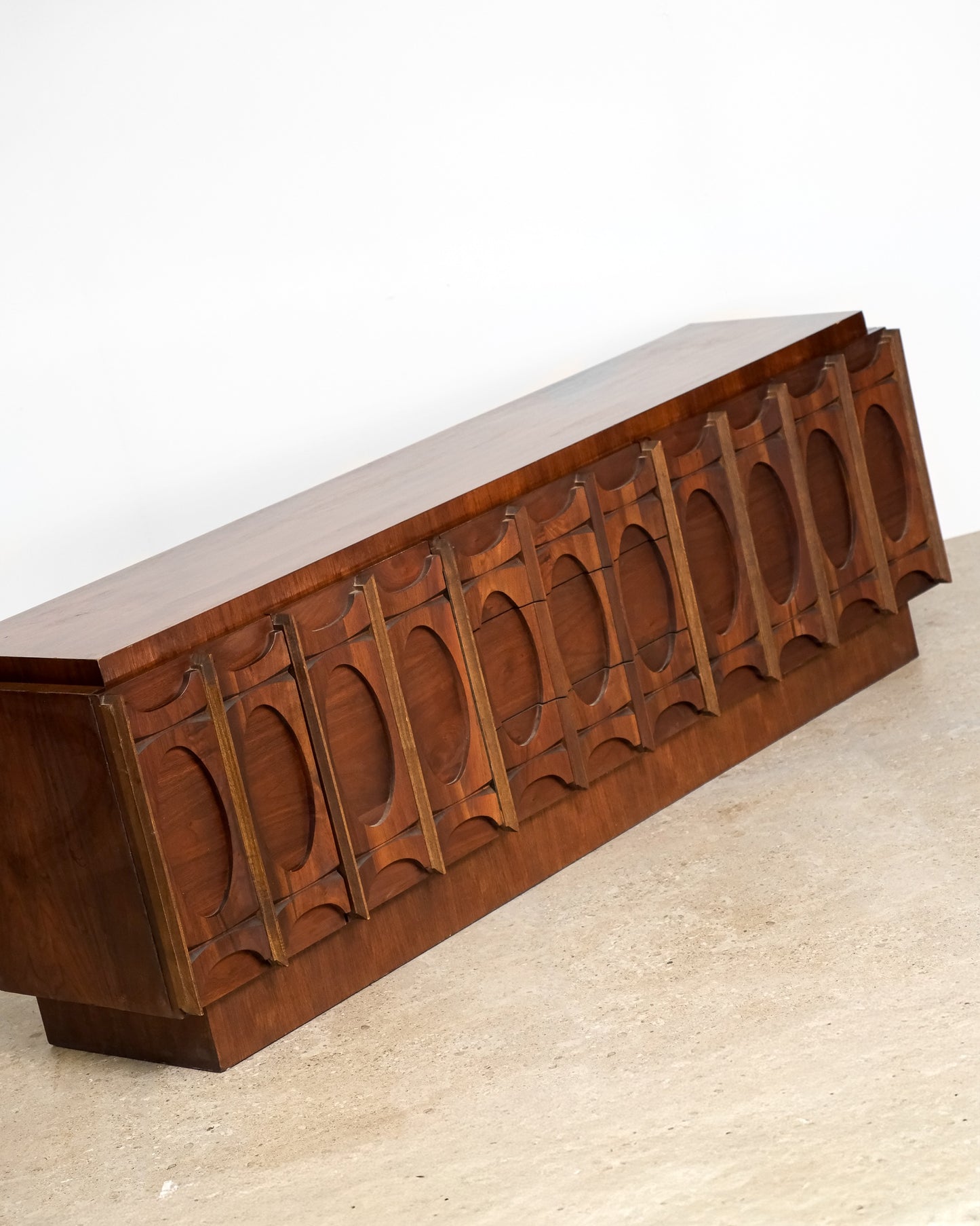 MCM Brutalist Dark Walnut Sideboard