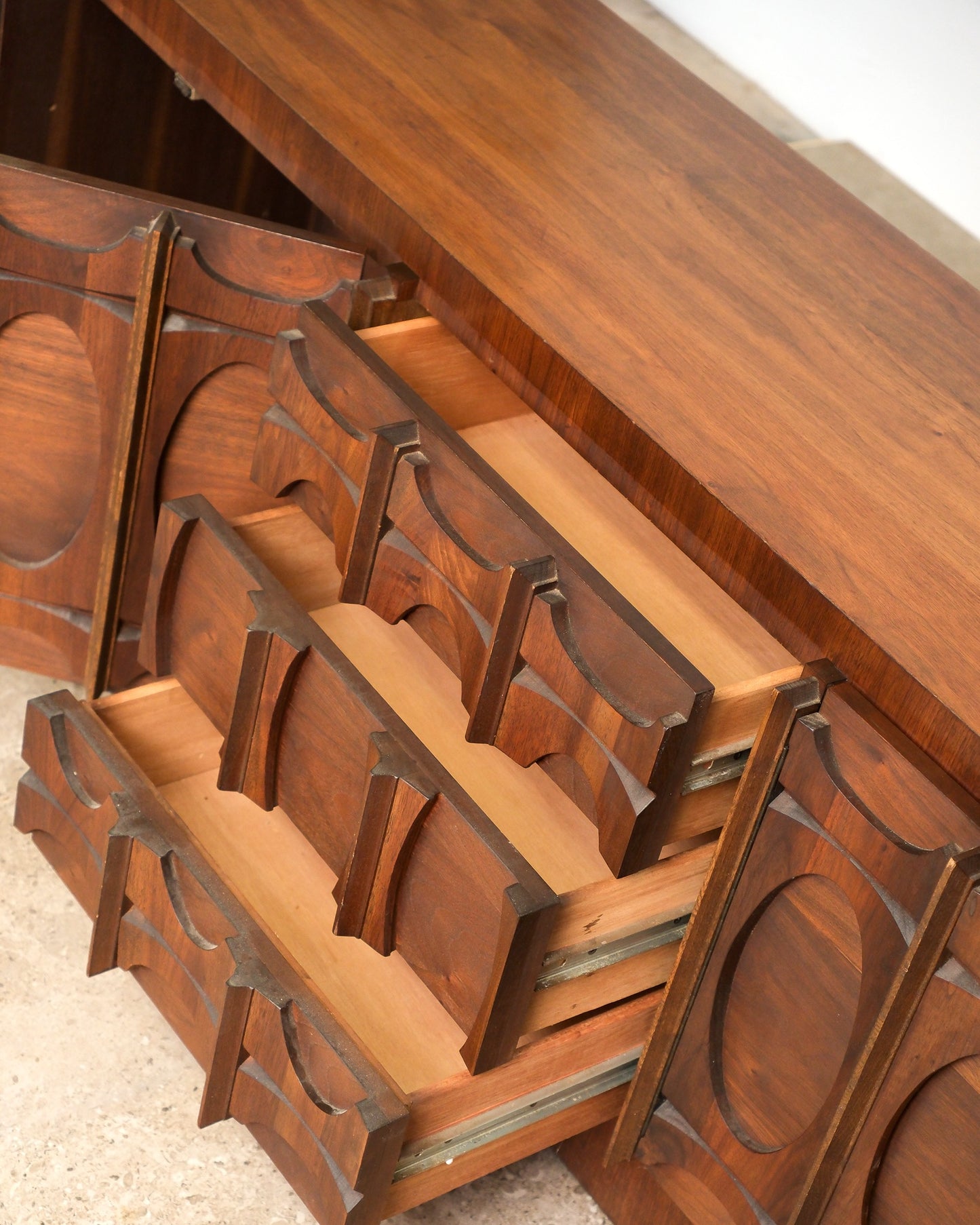 MCM Brutalist Dark Walnut Sideboard