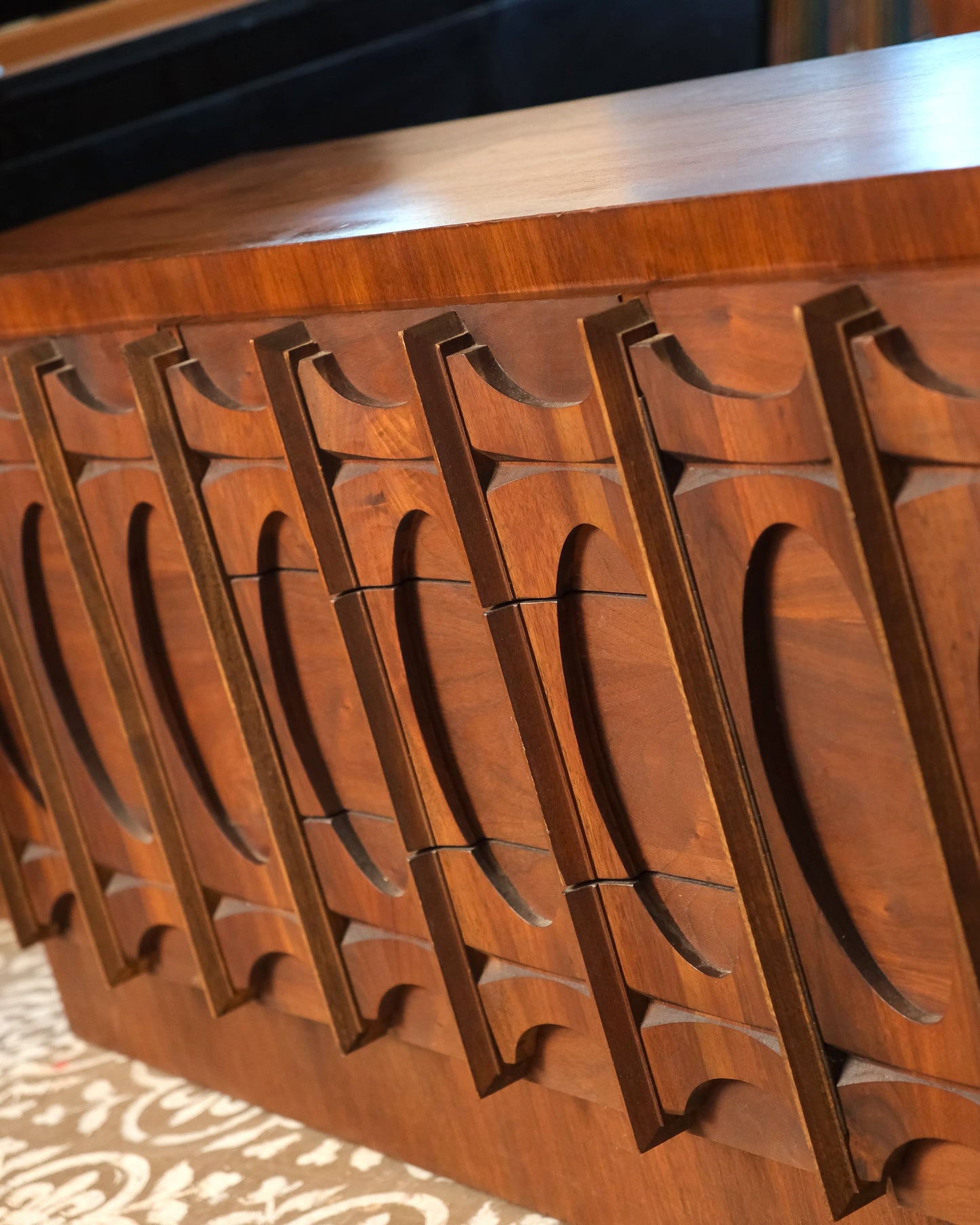MCM Brutalist Dark Walnut Sideboard
