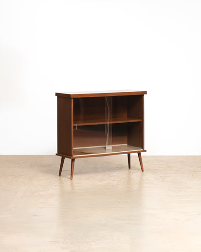 MCM Dark Walnut Glass Cabinet