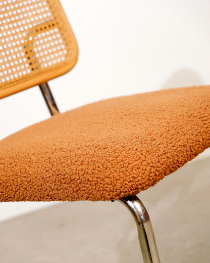 Cesca Chair Set with Camel Brown Bouclé Fabric