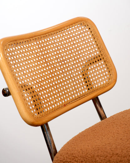 Cesca Chair Set with Camel Brown Bouclé Fabric