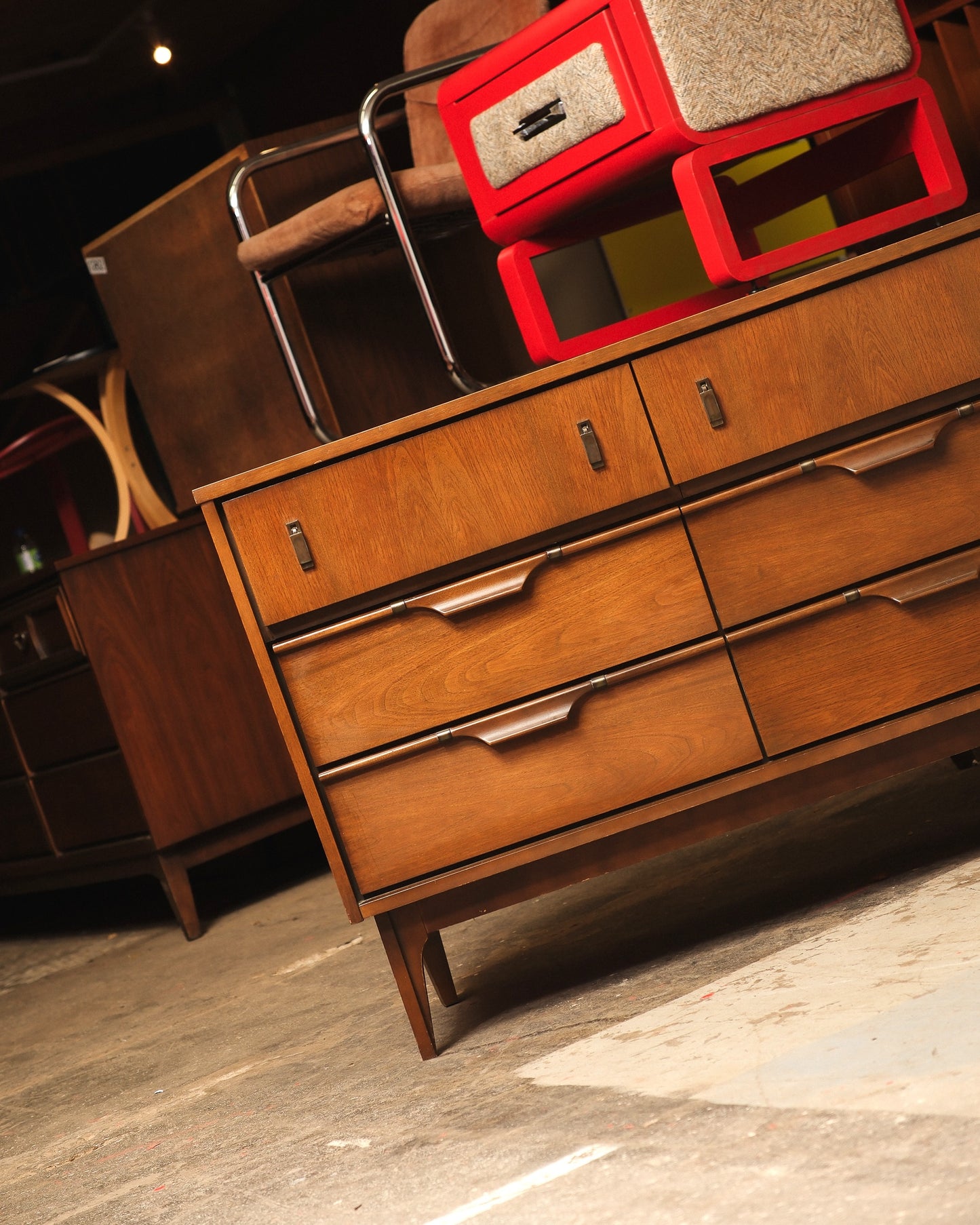 MCM Dark Walnut Dresser By Viscol